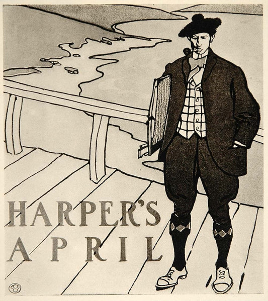 1913 Harpers Magazine April Edward Penfield Poster