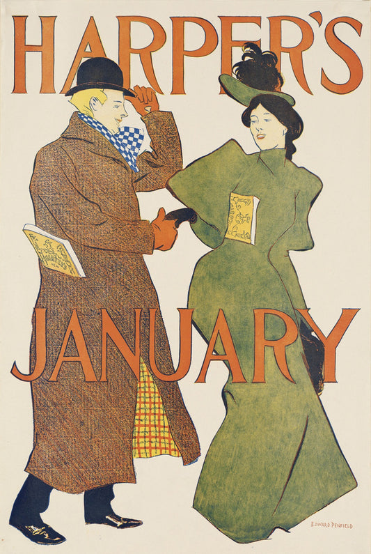 Harper's January Editition Vintage Print
