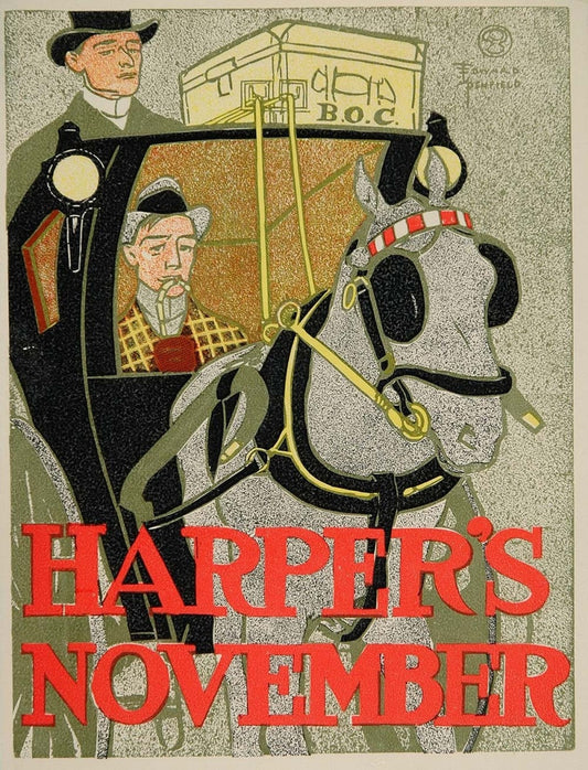 Harpers November Vintage Print
