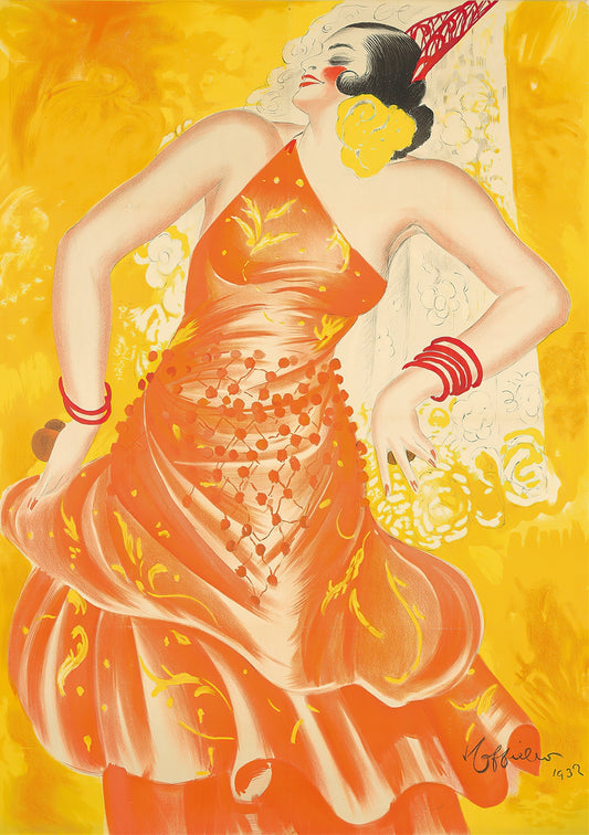 Spanish Dancing Woman Vintage Poster