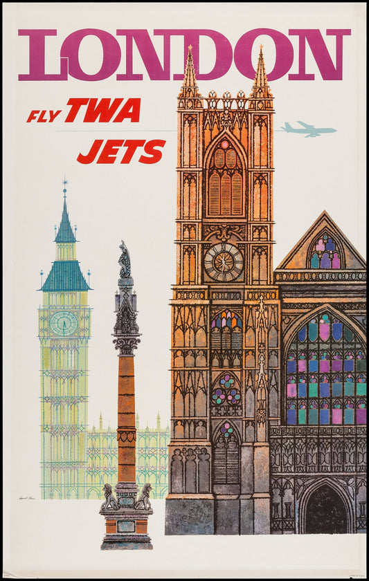 TWA London Vintage Travel Poster