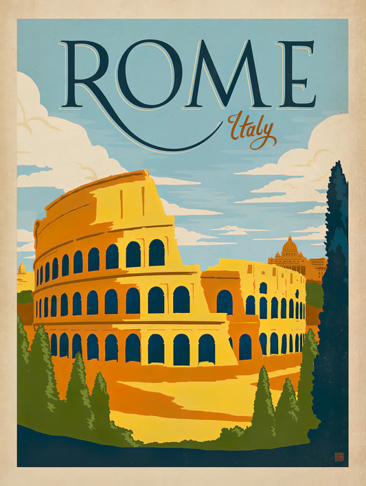 Rome Italy Vintage Poster