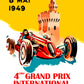 Vintage Car Print Grand Prix 1949