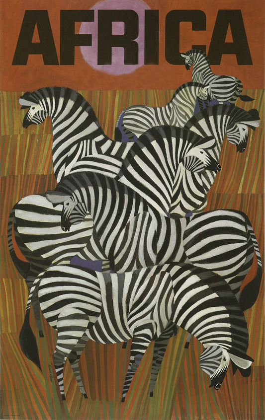 Zebra African Vintage Print