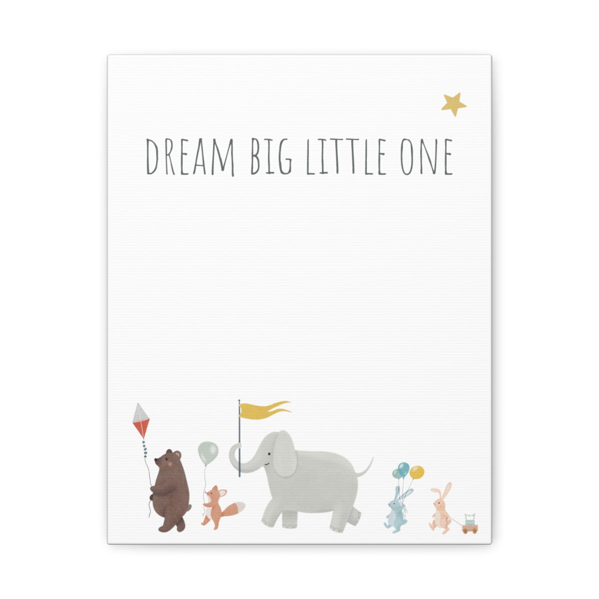Safari Parade Nursery Wall Art, Dream Big Little One Poster, Personalized Boy's Room Art, Ready to Hang