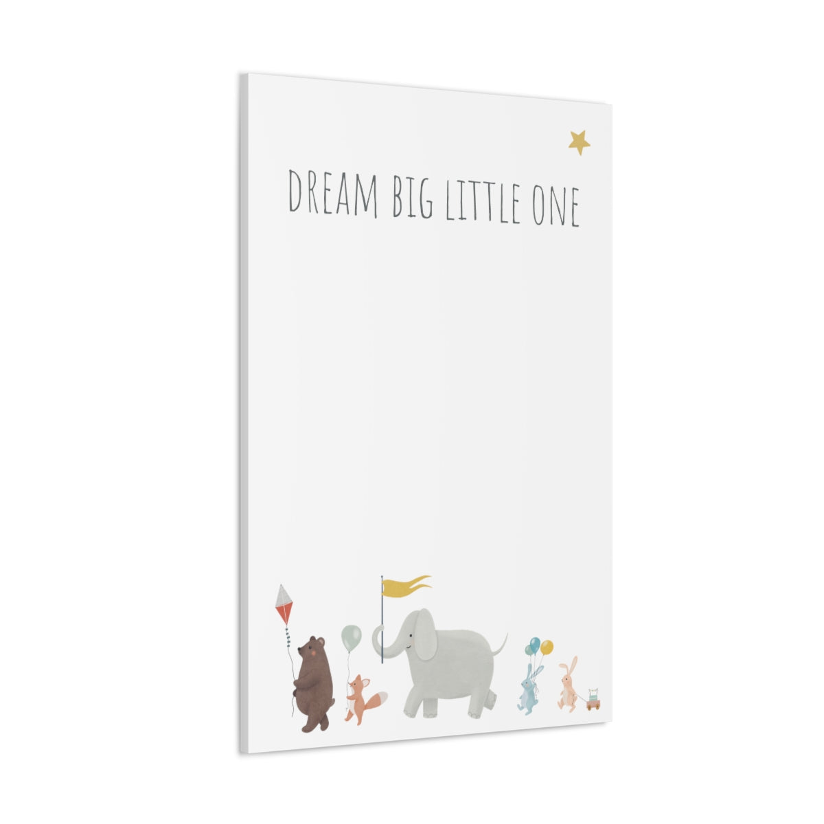 Safari Parade Nursery Wall Art, Dream Big Little One Poster, Personalized Boy's Room Art, Ready to Hang