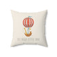 Safari Party Nursery Pillow, Personalized Baby Gift, Hot Air Ballon Pillow