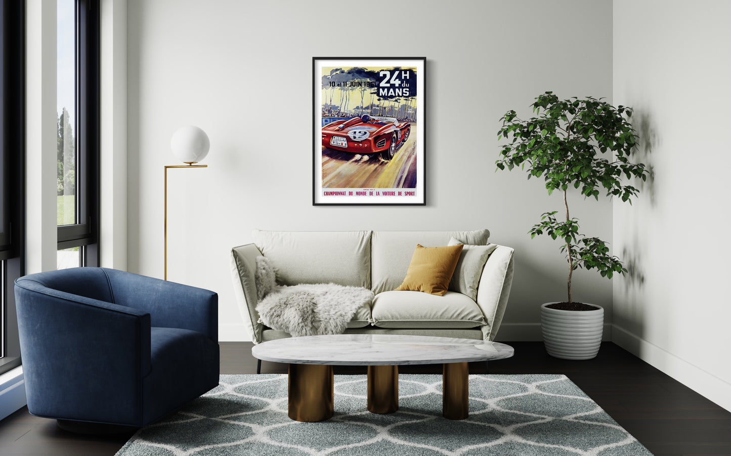 Speed Car on Le Mans Vintage Poster