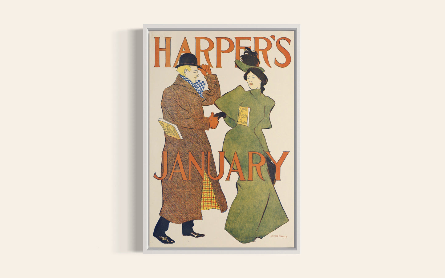 Harpers January Vintage Art Print