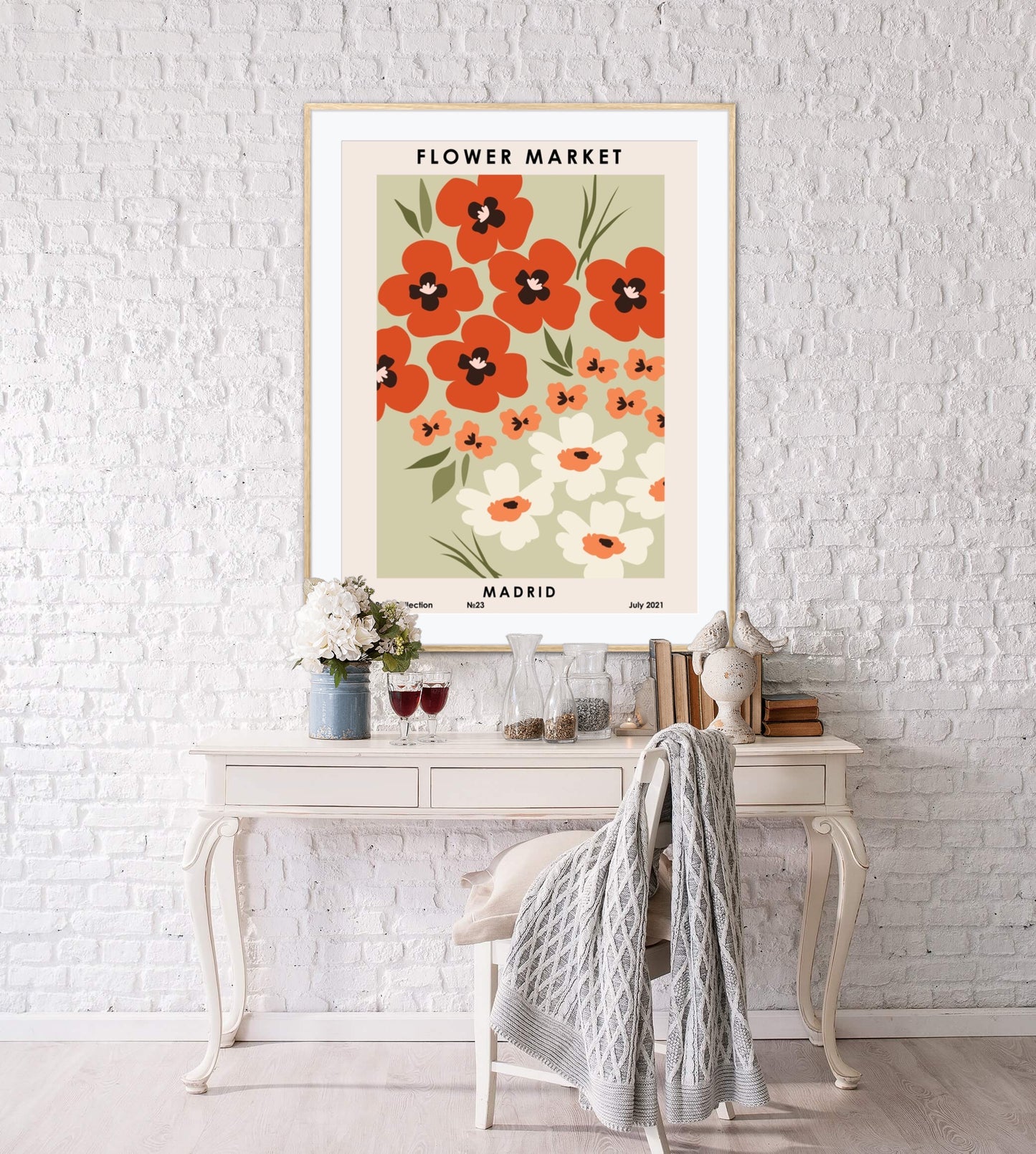 Madrid Flower Market Print Poster