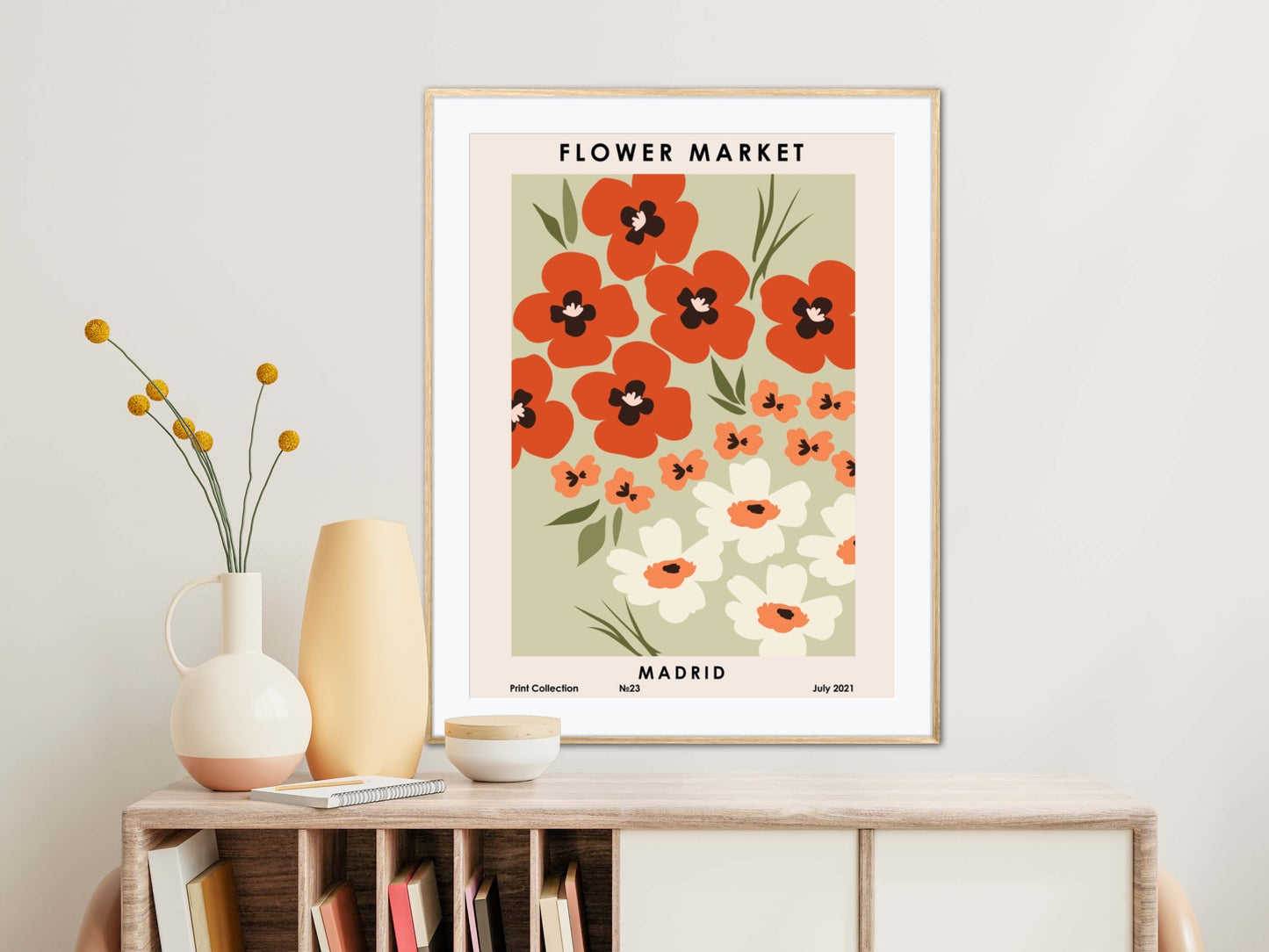 Madrid Flower Market Print Poster