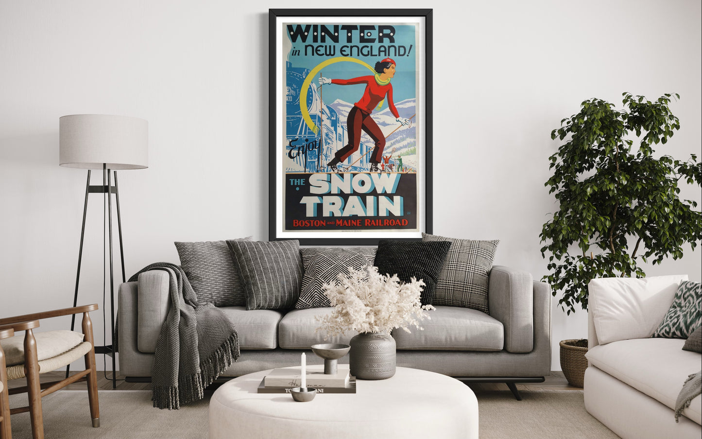 Winter in New England The Snow Train Travel Poster
