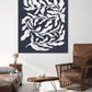 Navy Blue Modern Boho Wall Tapestry