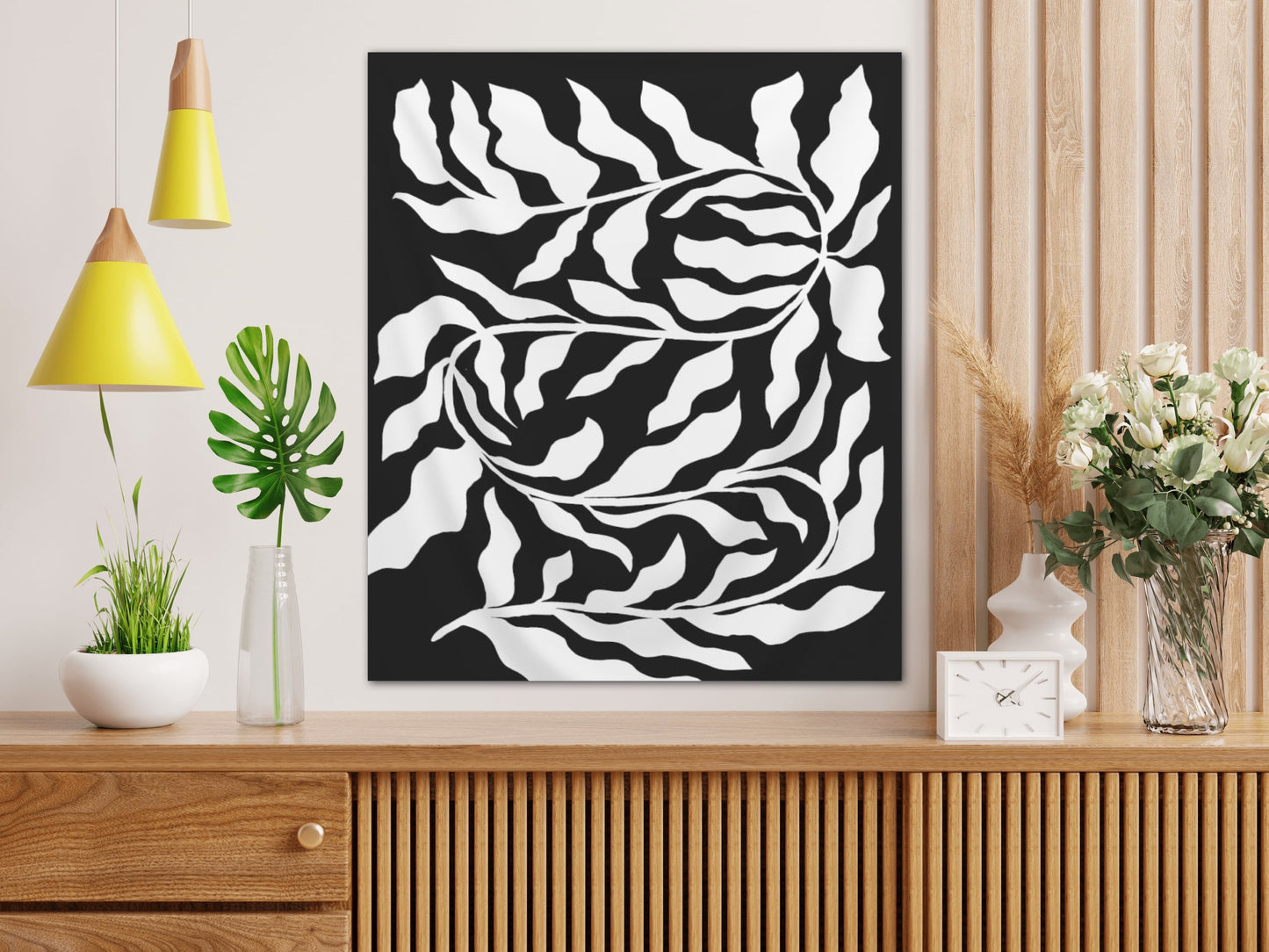 Black and White Wall Tapestry