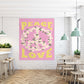 Pink peace Sign Boho Tapestry