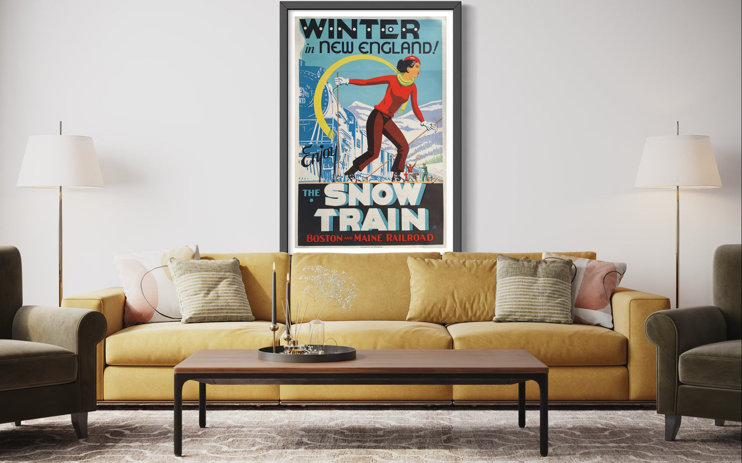 Winter in New England The Snow Train Travel Poster