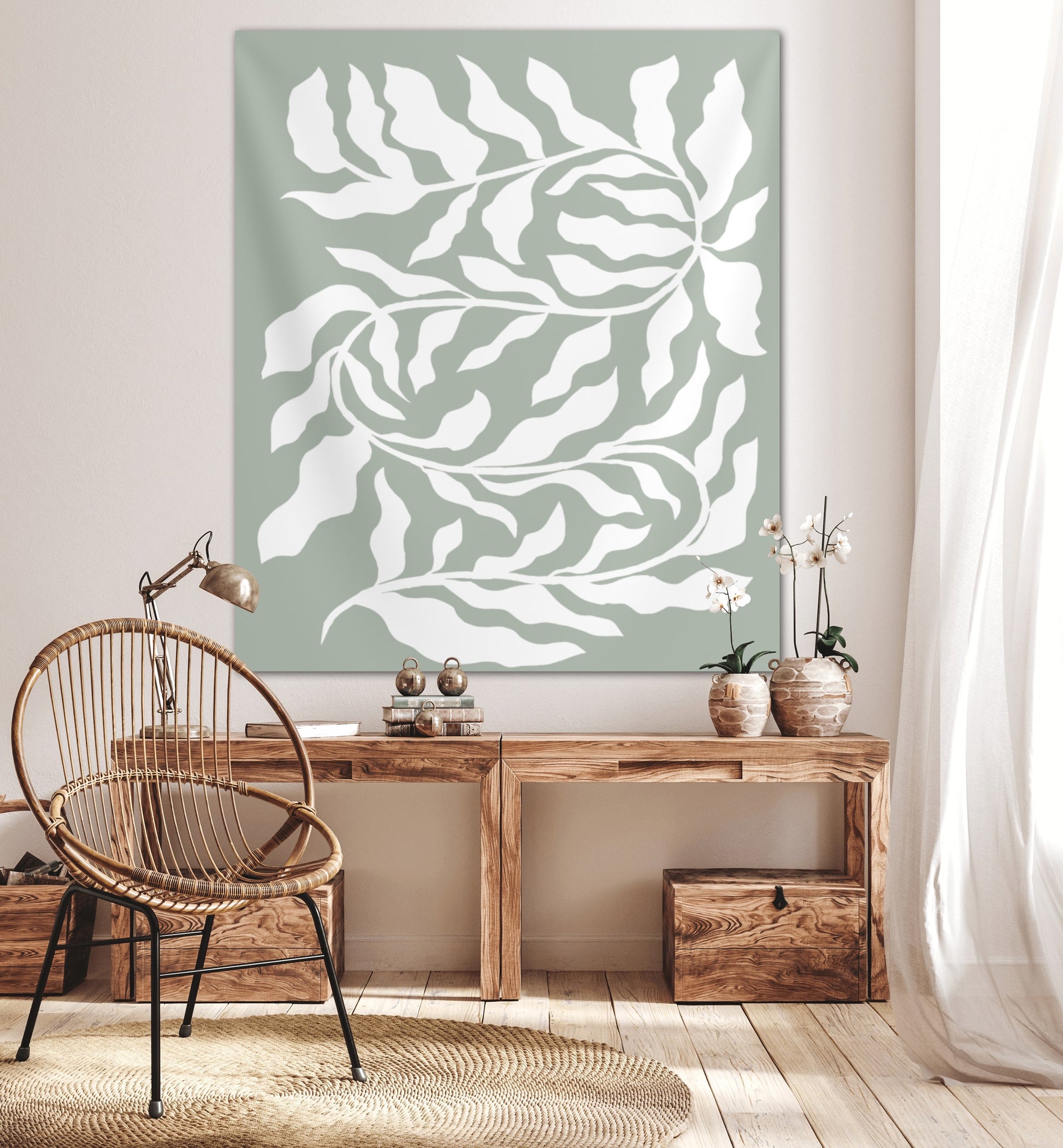 Sage Green Wall Tapestry