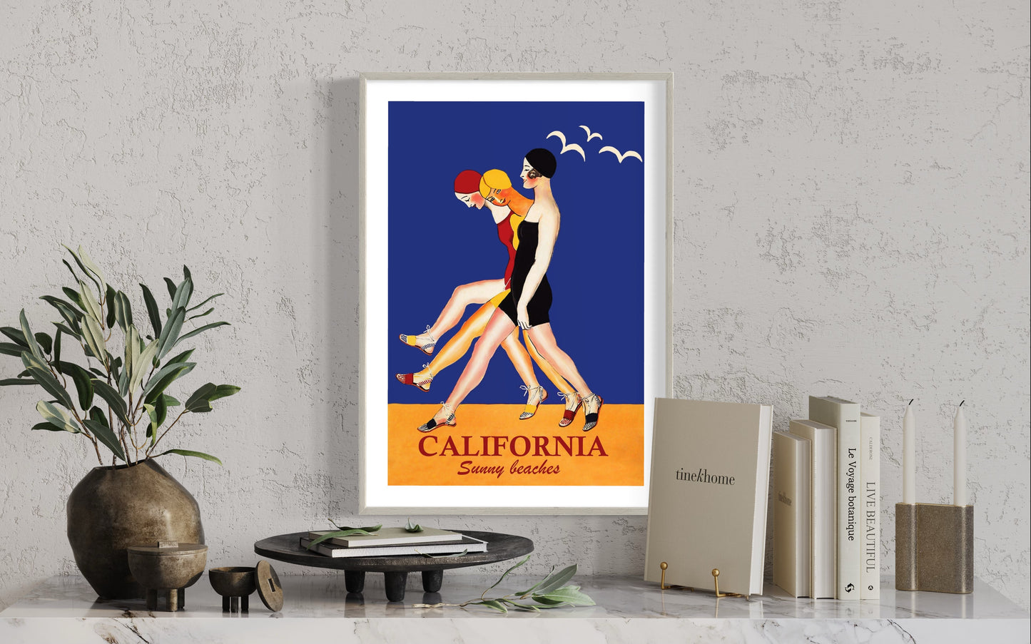 Vintage Bathing Suit Print Girls from California
