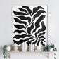 Black and White Abstract  Wall Tapestry
