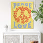 Yellow Peace Sign Tapestry