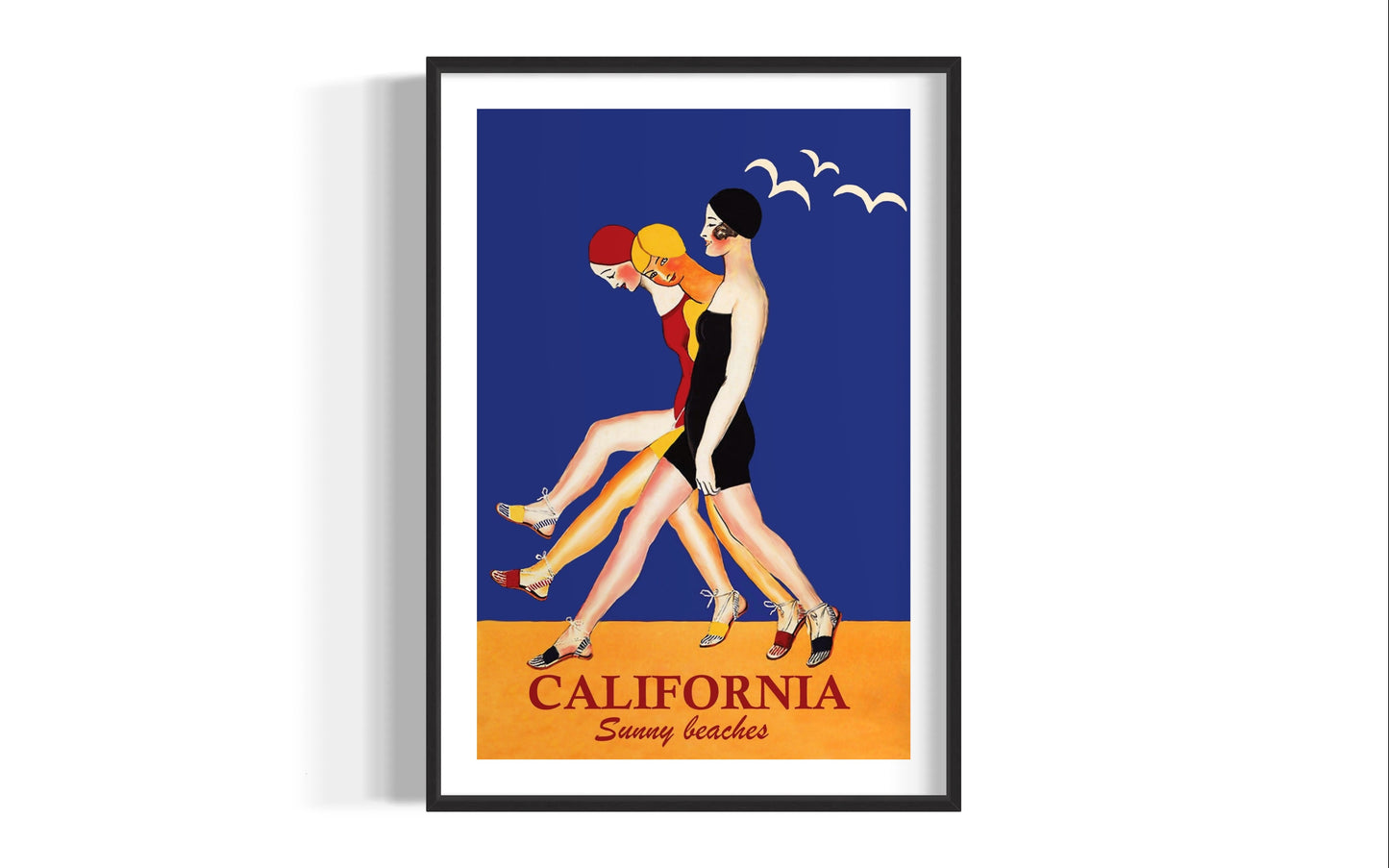 Vintage Bathing Suit Print Girls from California