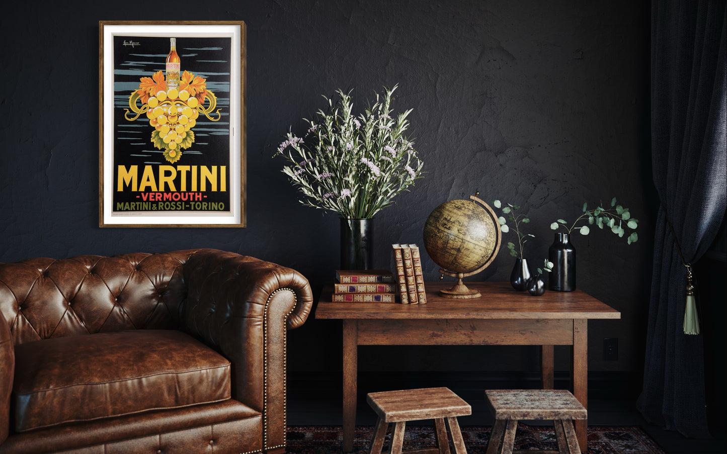 Vintage Italian Poster Advertising Martini Vermouth