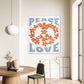 Peace and Love White Hippie Tapestry