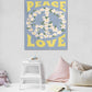 Blue Peace Sign Tapestry in bedroom