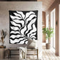 White and Black Abstract Floral Wall Tapestry