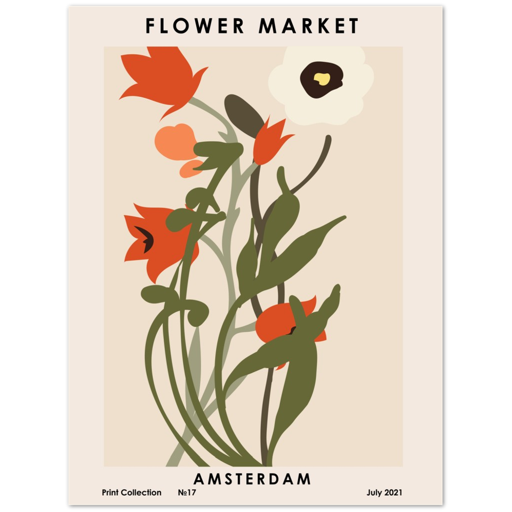 Amsterdam Flower Market Print Premium Matte Paper Poster