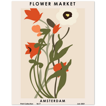 Amsterdam Flower Market Print Premium Matte Paper Poster
