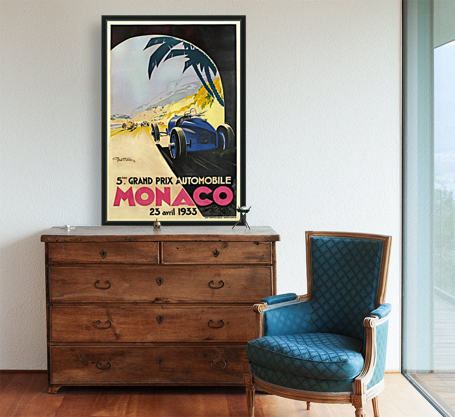 Monaco Grand Prix Vintage Poster 1933